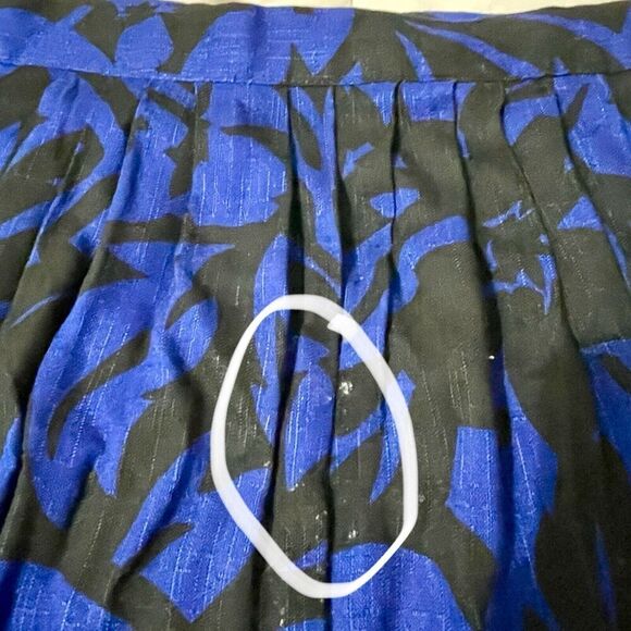 Vintage Ilyza New York Floral Print Skirt Sz 5/6 Black Blue Pleated 80s Preppy … - Picture 5 of 7